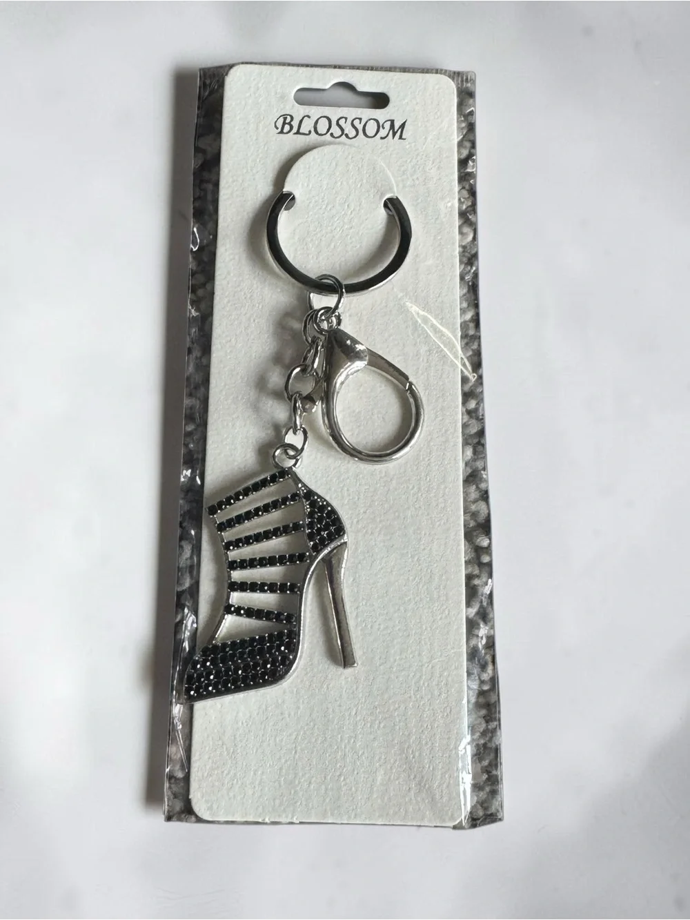 Silver & Black High Heel Keychain Charm
